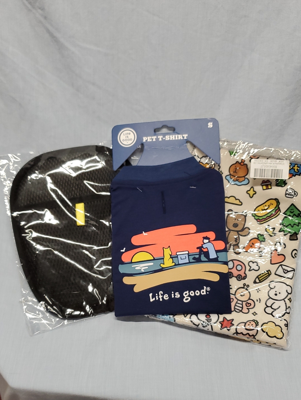Life Is Good Navy Kids Graphic Pet T-Shirt with Sunset Scene